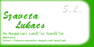 szaveta lukacs business card